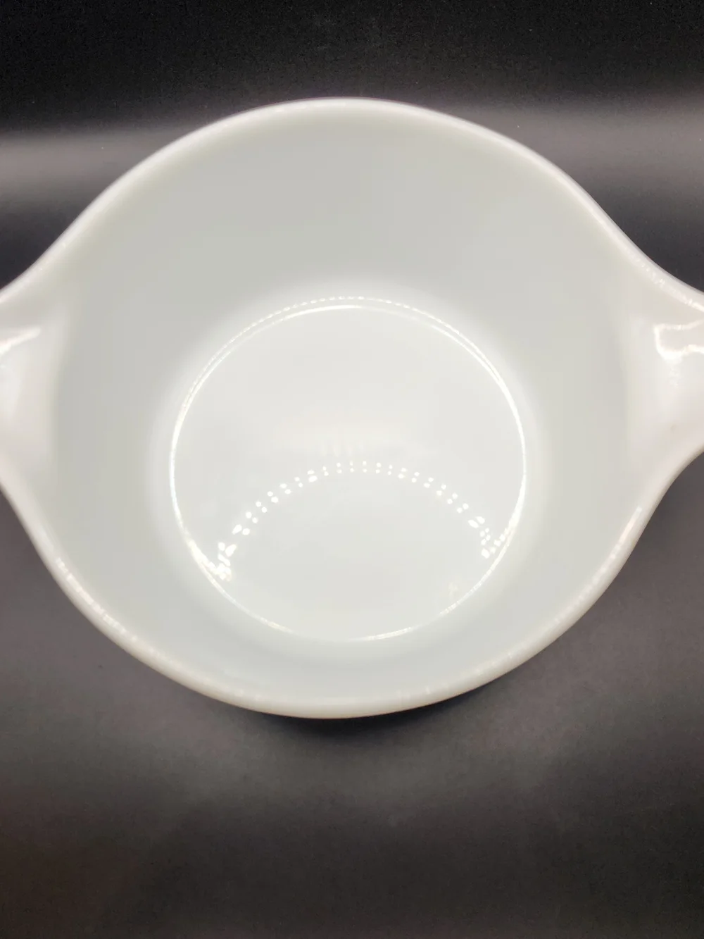 Vtg Pyrex 1.5 qt Homestead Speckled Tan and Blue Casserole Dish #474-B. HR